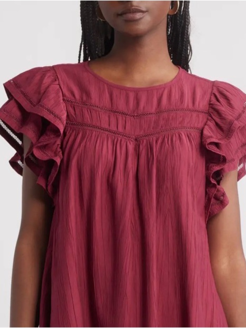 Nanette Lepore Raspberry Red Ruffled Blouse